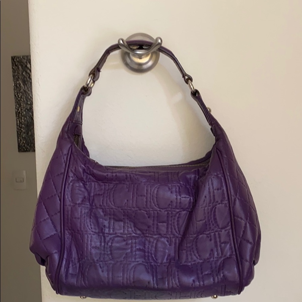 Carolina Herrera lambskin leather hobo bag